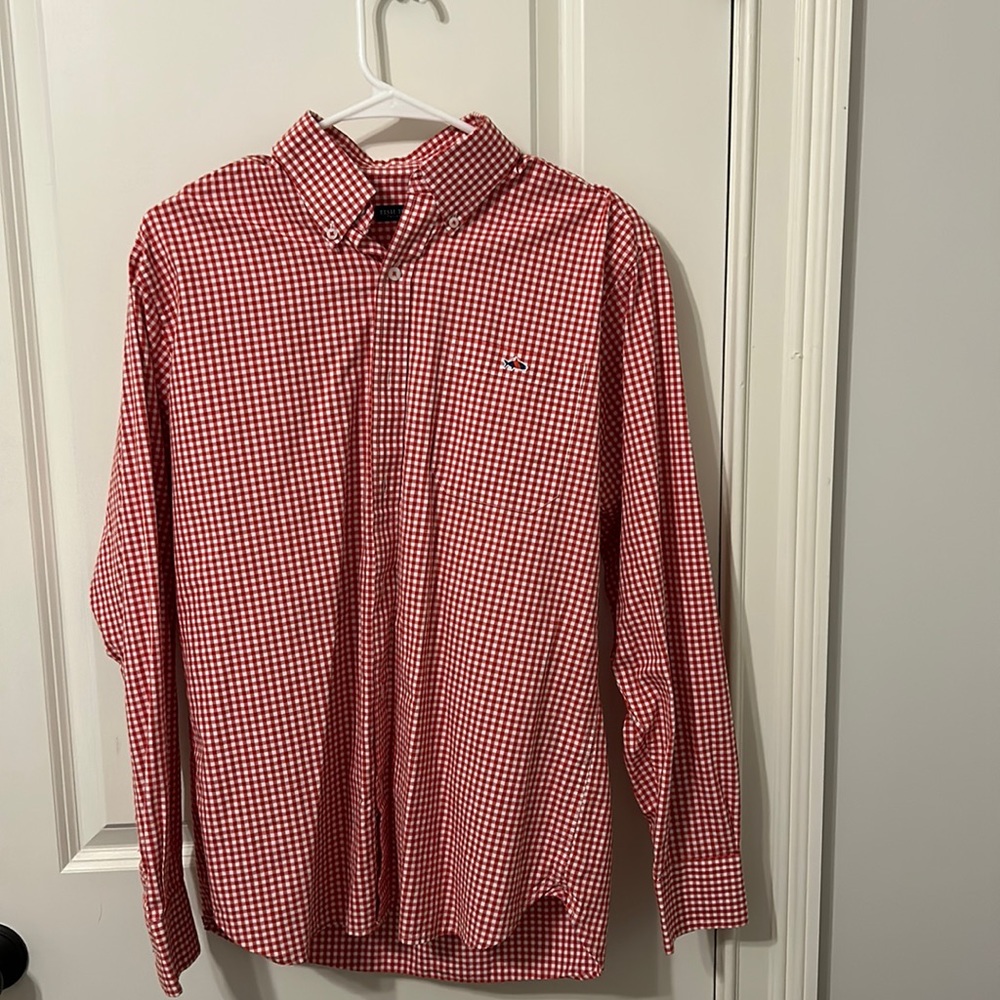 Fish Hippie Red gingham button down men’s red medium